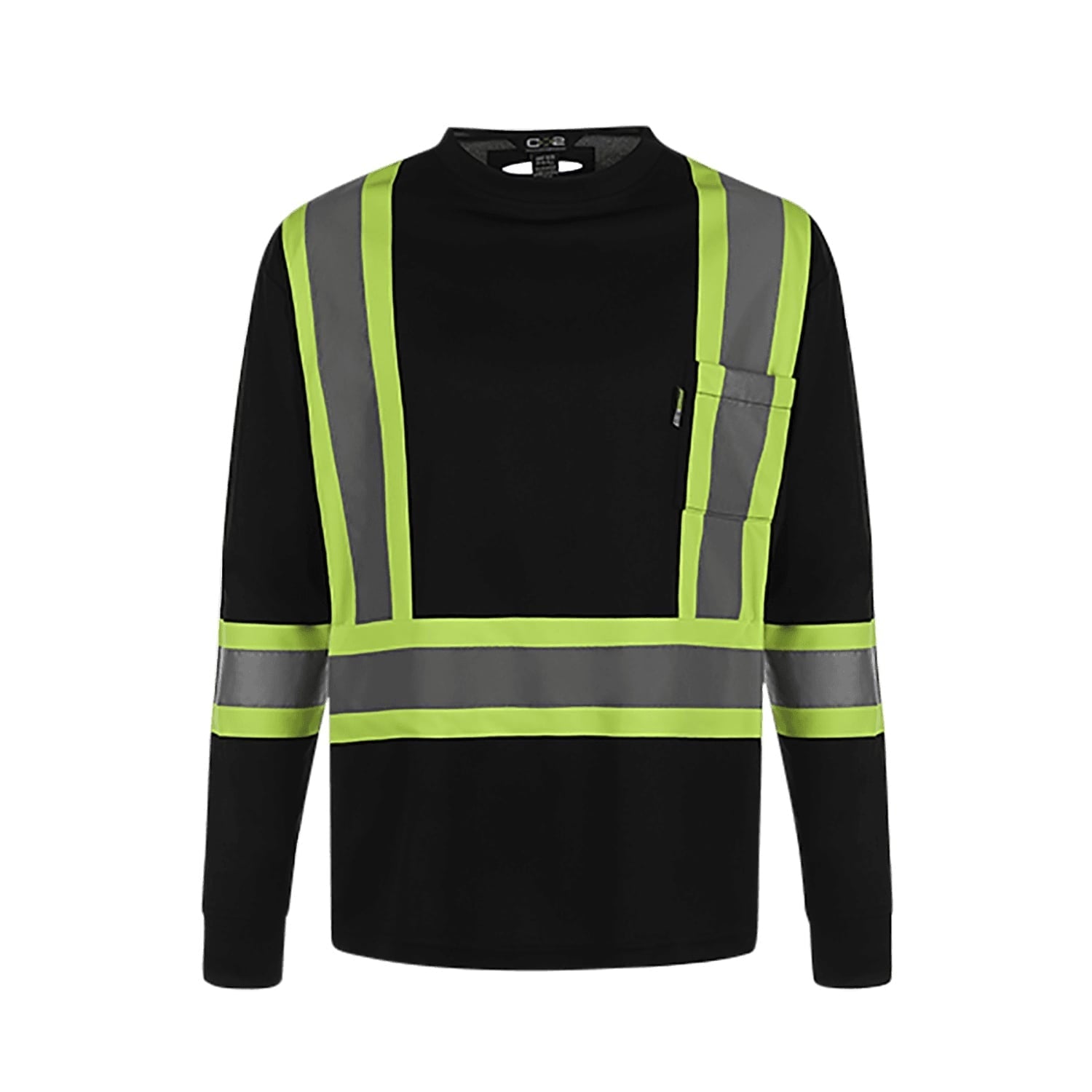 S05970 - Lookout - Adult Long Sleeve Hi-Vis T-Shirt Black XS 5970 adult CX2 Hi-Vis mens