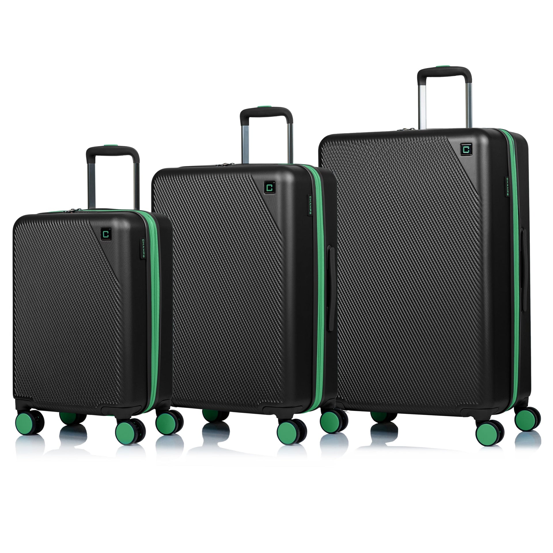 Fresh / 3-Piece Luggage Set Black Champs Luggage Shopify Collective