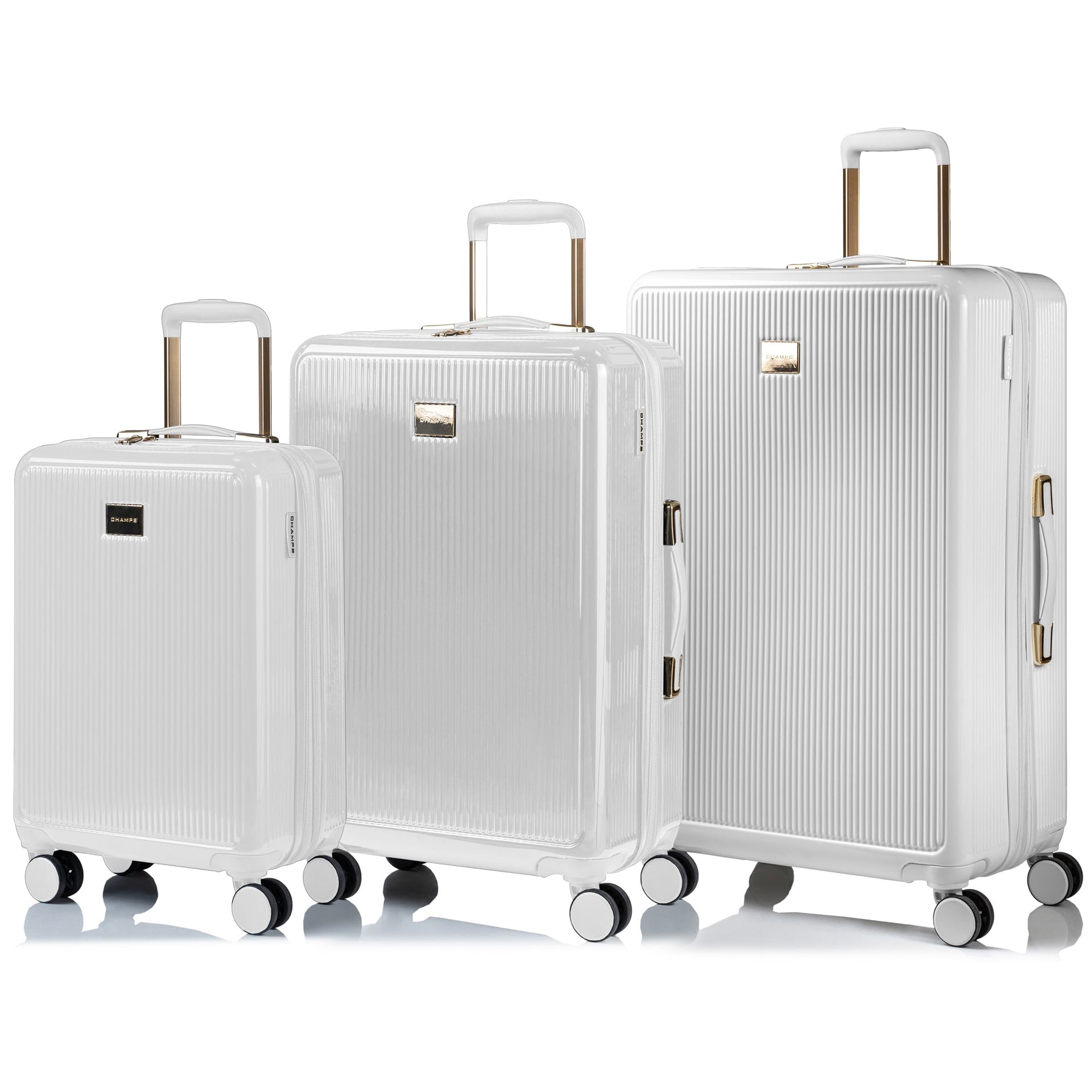 Luxe / 3-Piece Luggage Set White Champs Luggage Shopify Collective