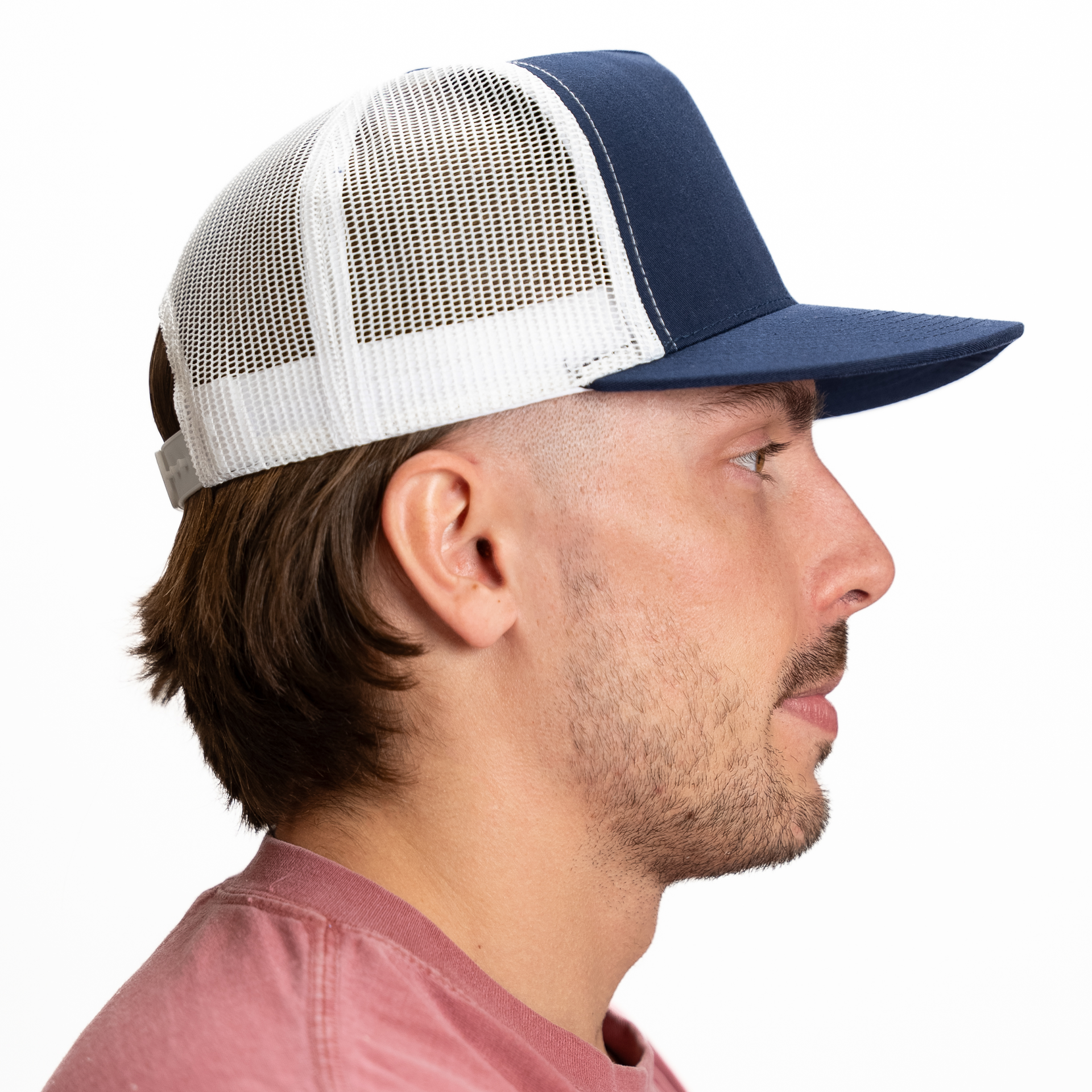 GNV-017M - 5 Panels Round Flat Bill Mesh Snapback Cap 5 PANELS COTTON / POLYESTER FLAT HIGH PROFILE MESH nissi caps SNAPBACK STRUCTURED UNISEX