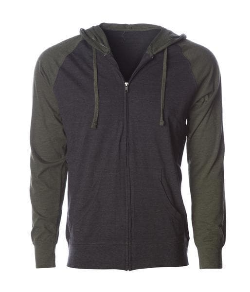 SS155RJZ - Lightweight Jersey Raglan Zip Hood CLOSEOUT COTTON / POLYESTER FITTED INDEPENDENT Lightweight MEN ON SALE ss sss standard tearaway ZIPS