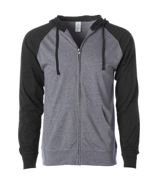 SS155RJZ - Lightweight Jersey Raglan Zip Hood CLOSEOUT COTTON / POLYESTER FITTED INDEPENDENT Lightweight MEN ON SALE ss sss standard tearaway ZIPS