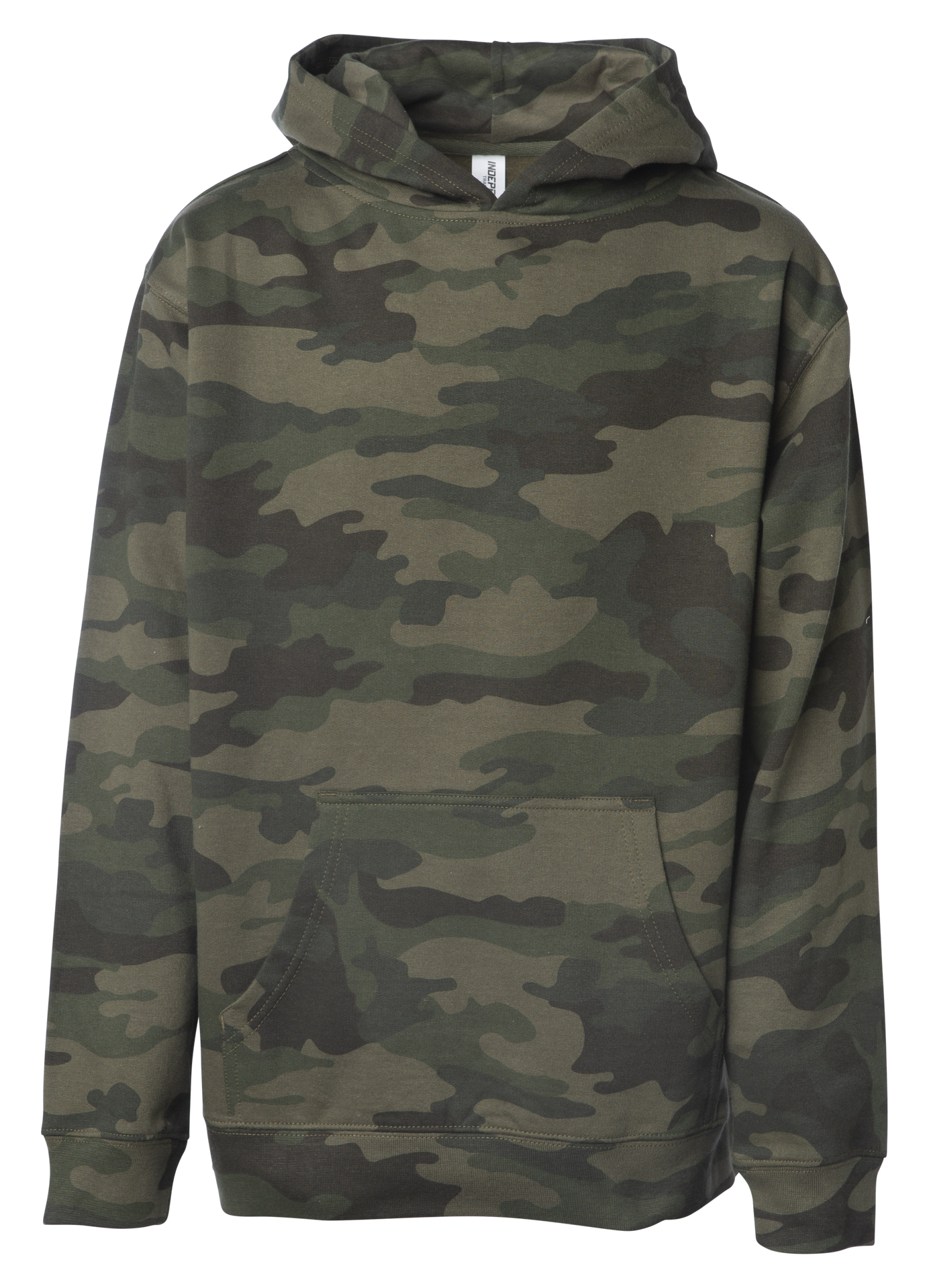 SS4001Y - Youth Midweight Pullover Hooded Sweatshirt Forest Camo COTTON / POLYESTER INDEPENDENT MIDWEIGHT PULLOVERS REGULAR ss SS4001 SS4001Y sss STANDARD SUPPLY tearaway YOUTH