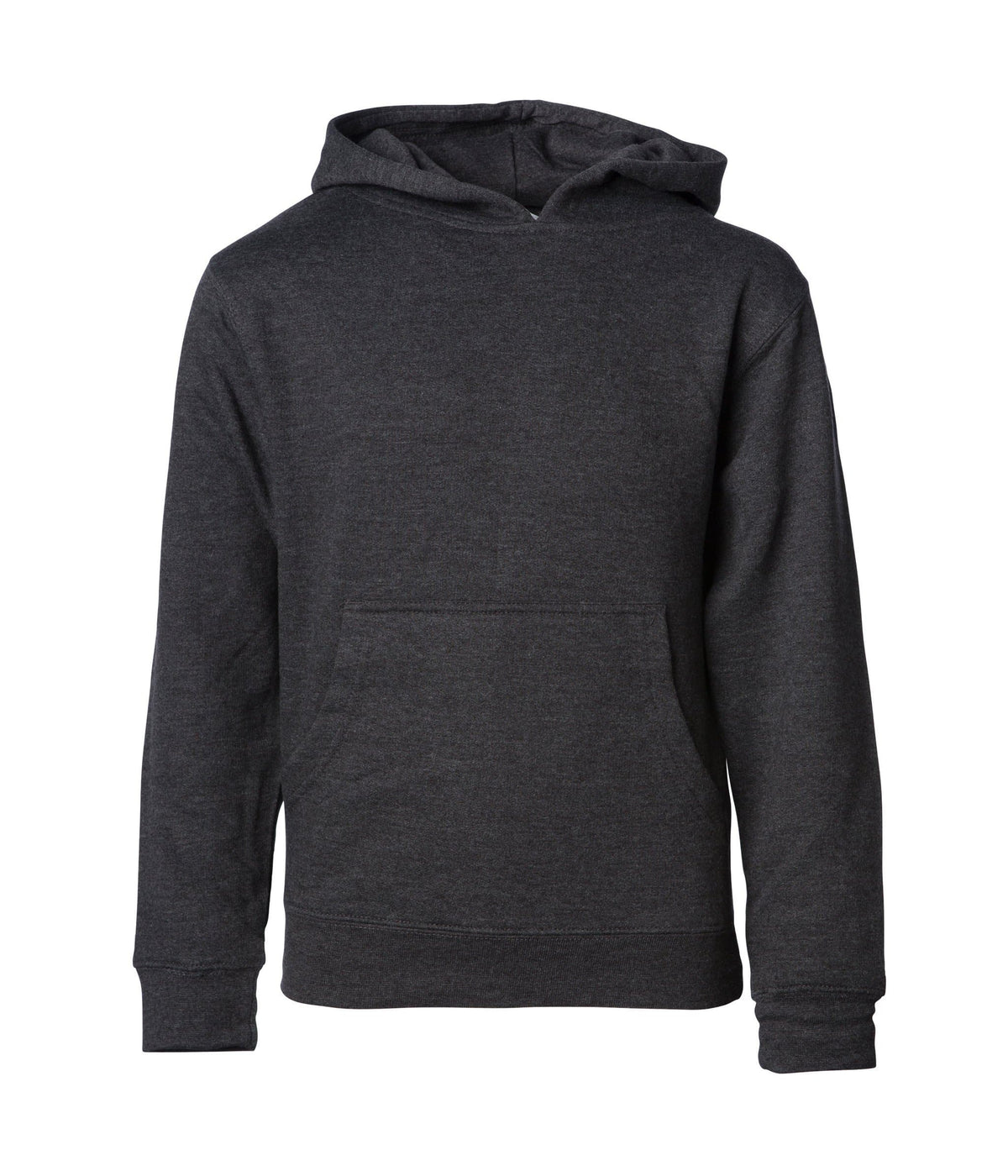 INDEPENDENT SS4001Y, Youth Midweight Pullover Hooded Sweatshirt, Charcoal Heather