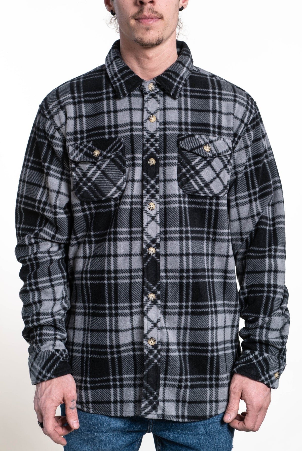 SEVEN TIDES STLSF44, - Ridgeline Polar Fleece Flannel, Black