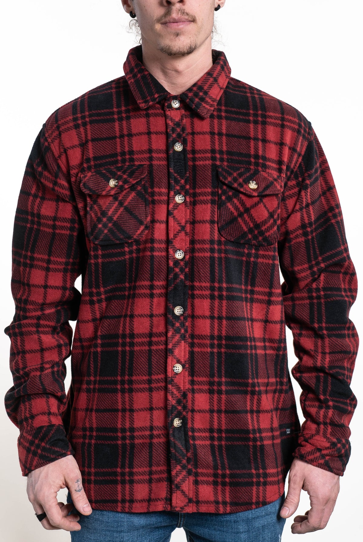 SEVEN TIDES STLSF44, - Ridgeline Polar Fleece Flannel, Red