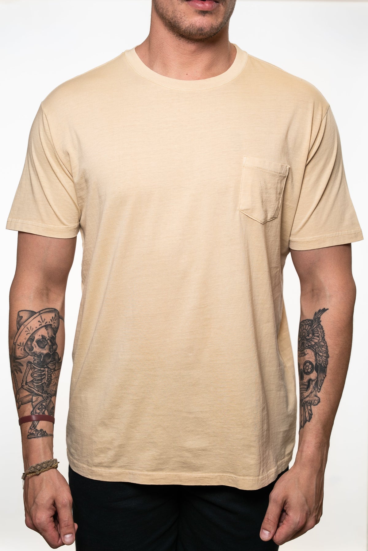 SEVEN TIDES STSSC14, - Pigment Dyed Pocket Tee, Khaki