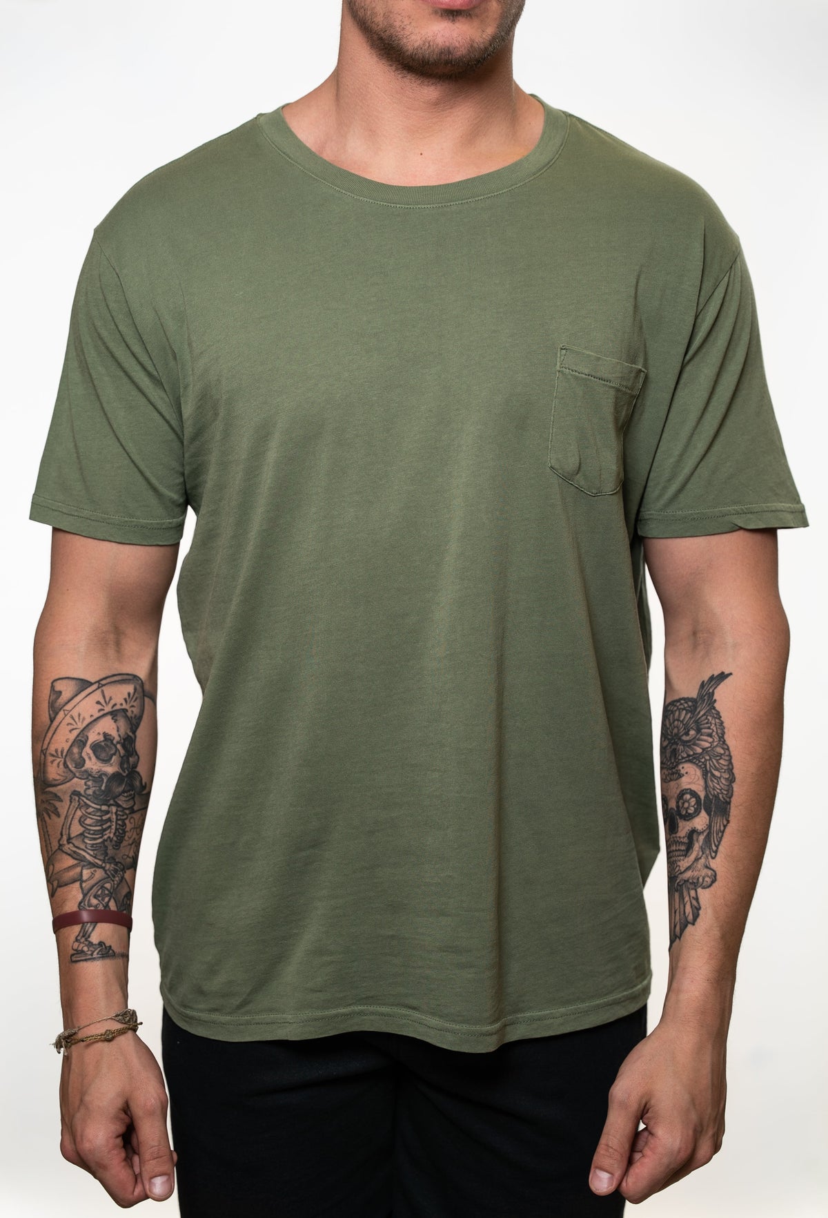 SEVEN TIDES STSSC14, - Pigment Dyed Pocket Tee, Olive