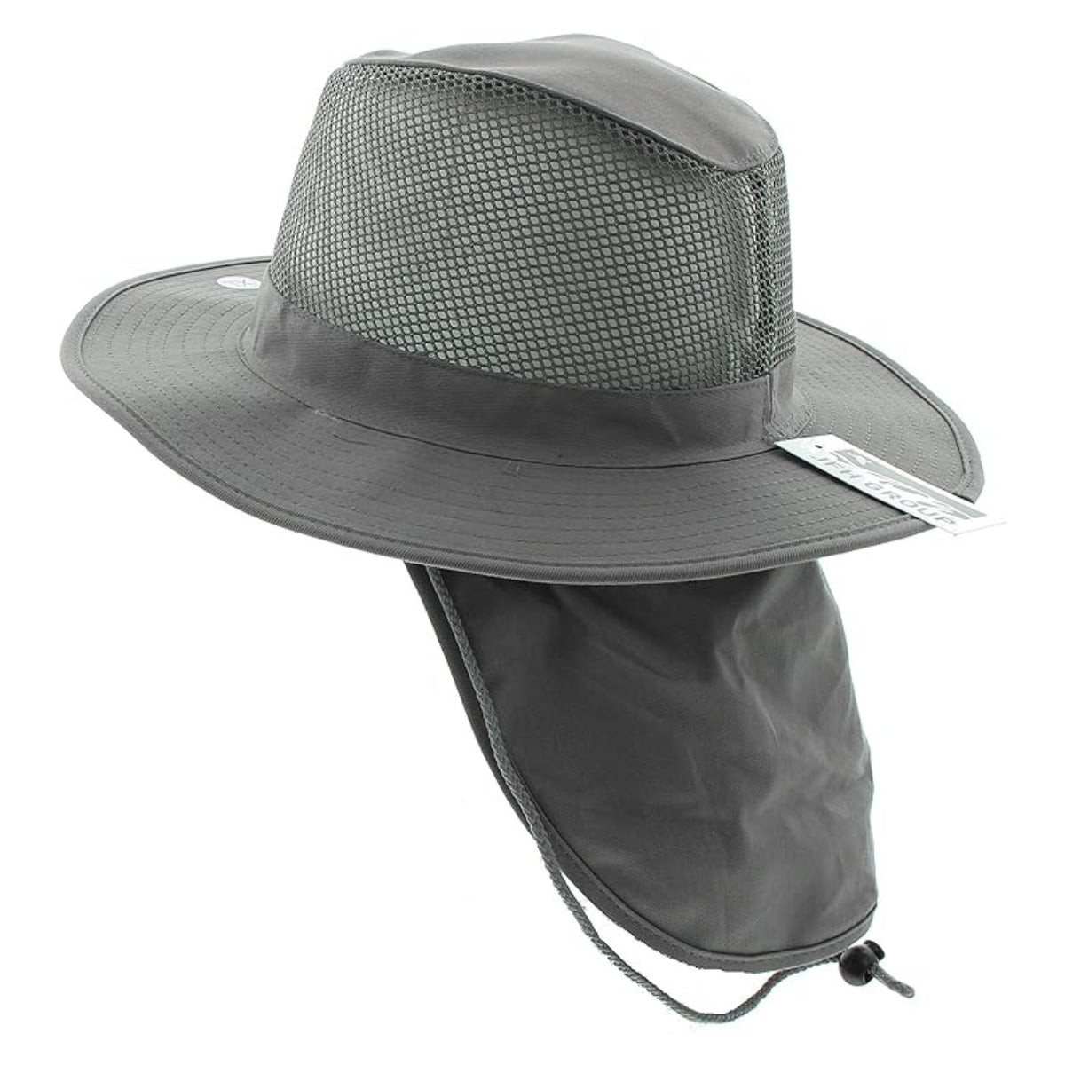 Safari Hat with Neck Cover, Mesh, Various Colours & Sizes Dark Grey Dozen Special Summer Hat