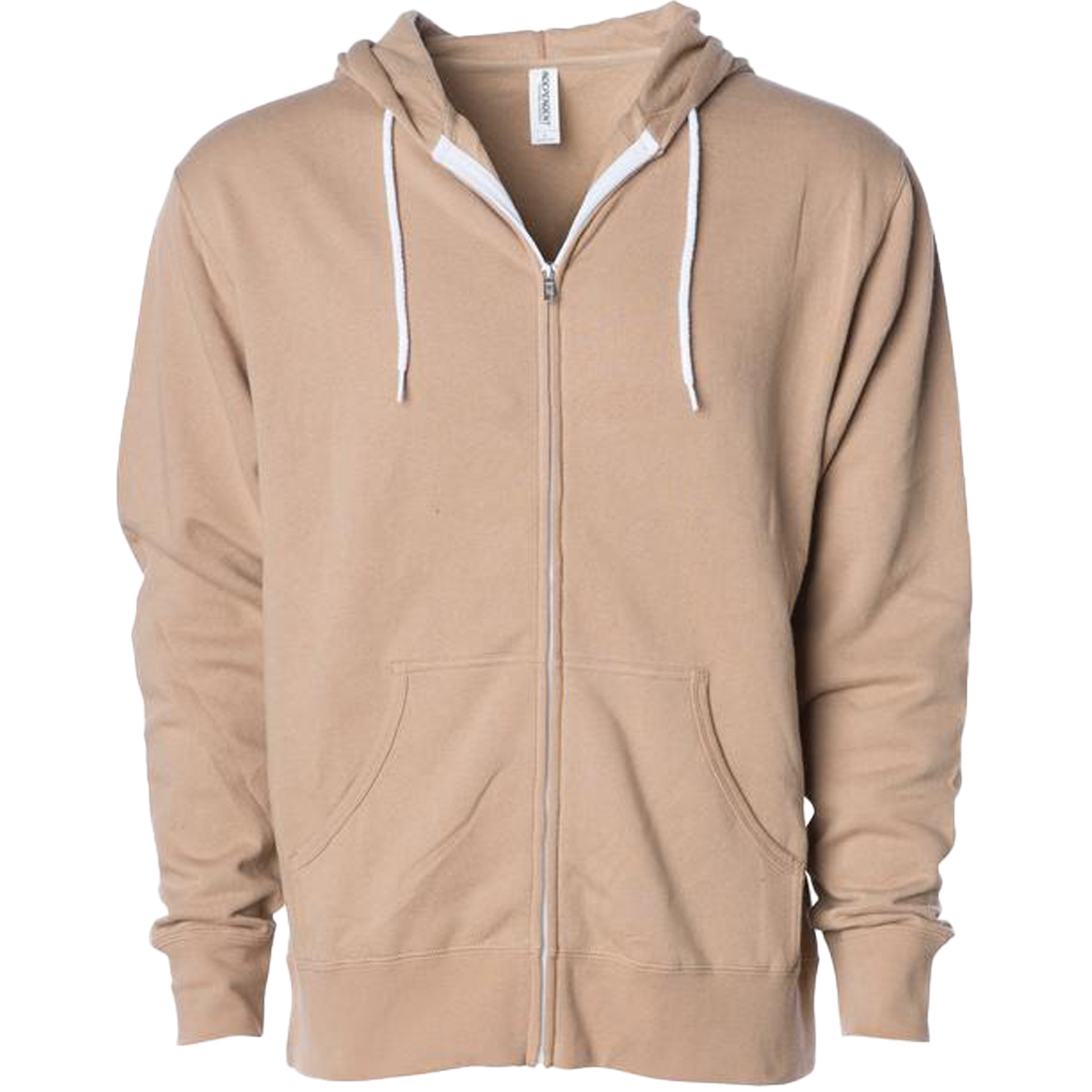 AFX90UNZ - Unisex Zip Hooded Sweatshirt Sandstone COTTON / POLYESTER FITTED fleece INDEPENDENT Lightweight REGULAR shsdchildproduct tearaway UNISEX