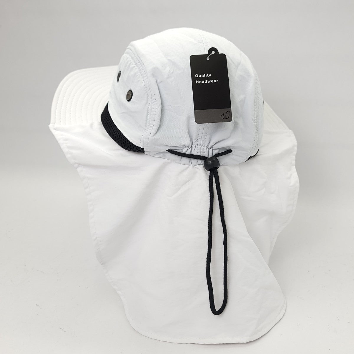 Outdoor Beach Hat with Neck Cover, F006, Multi-Coloured, Adjustable, Water Resistant White Outdoor Cap Summer Hat