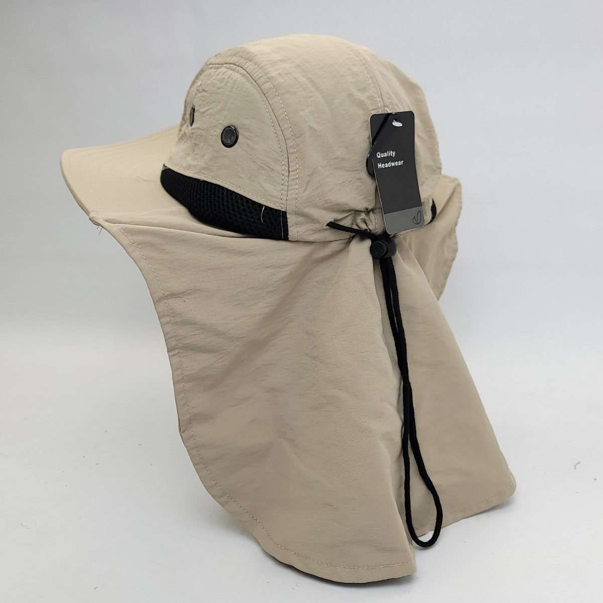 Outdoor Beach Hat with Neck Cover, F006, Multi-Coloured, Adjustable, Water Resistant Khaki Outdoor Cap Summer Hat