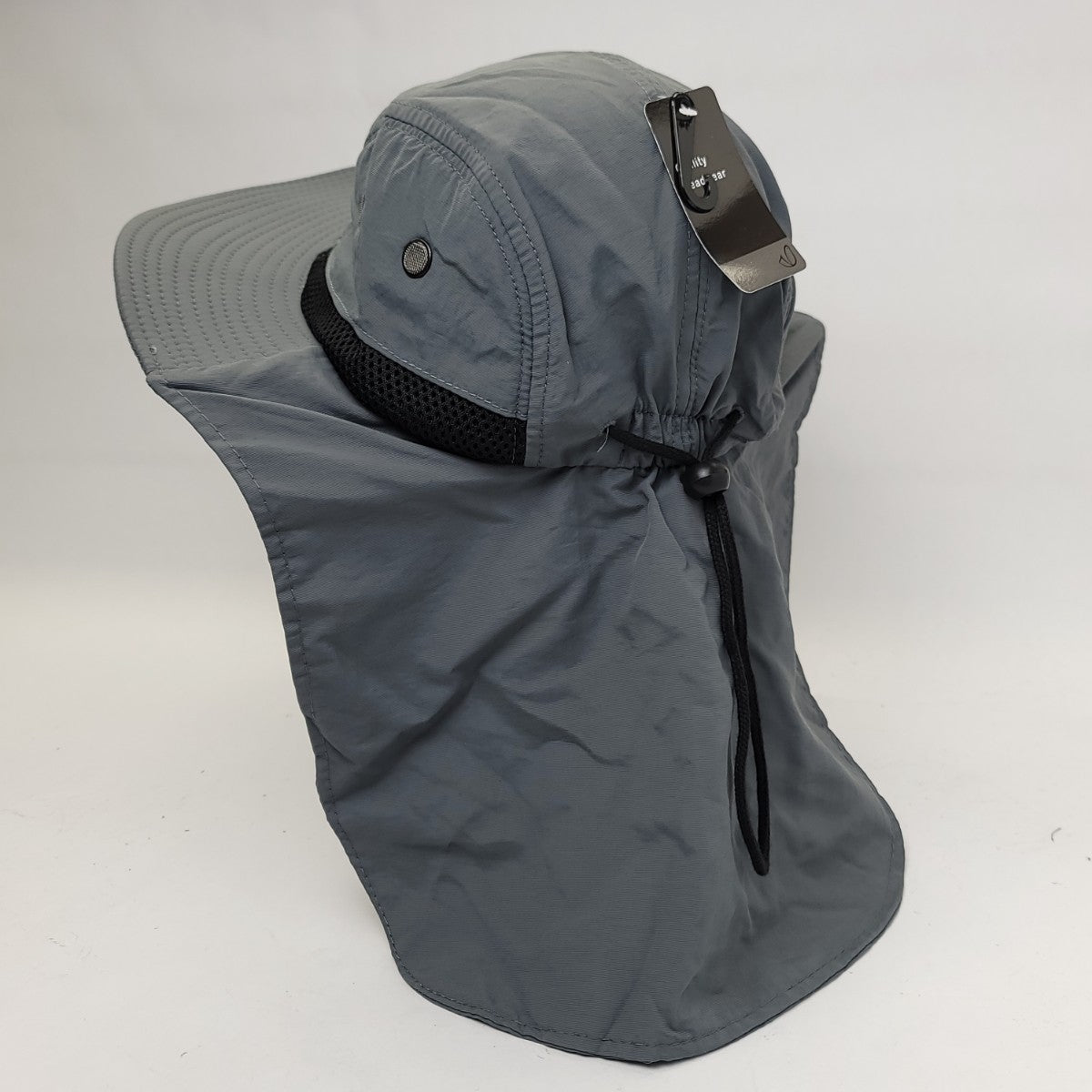 Outdoor Beach Hat with Neck Cover, F006, Multi-Coloured, Adjustable, Water Resistant Dark Grey Outdoor Cap Summer Hat