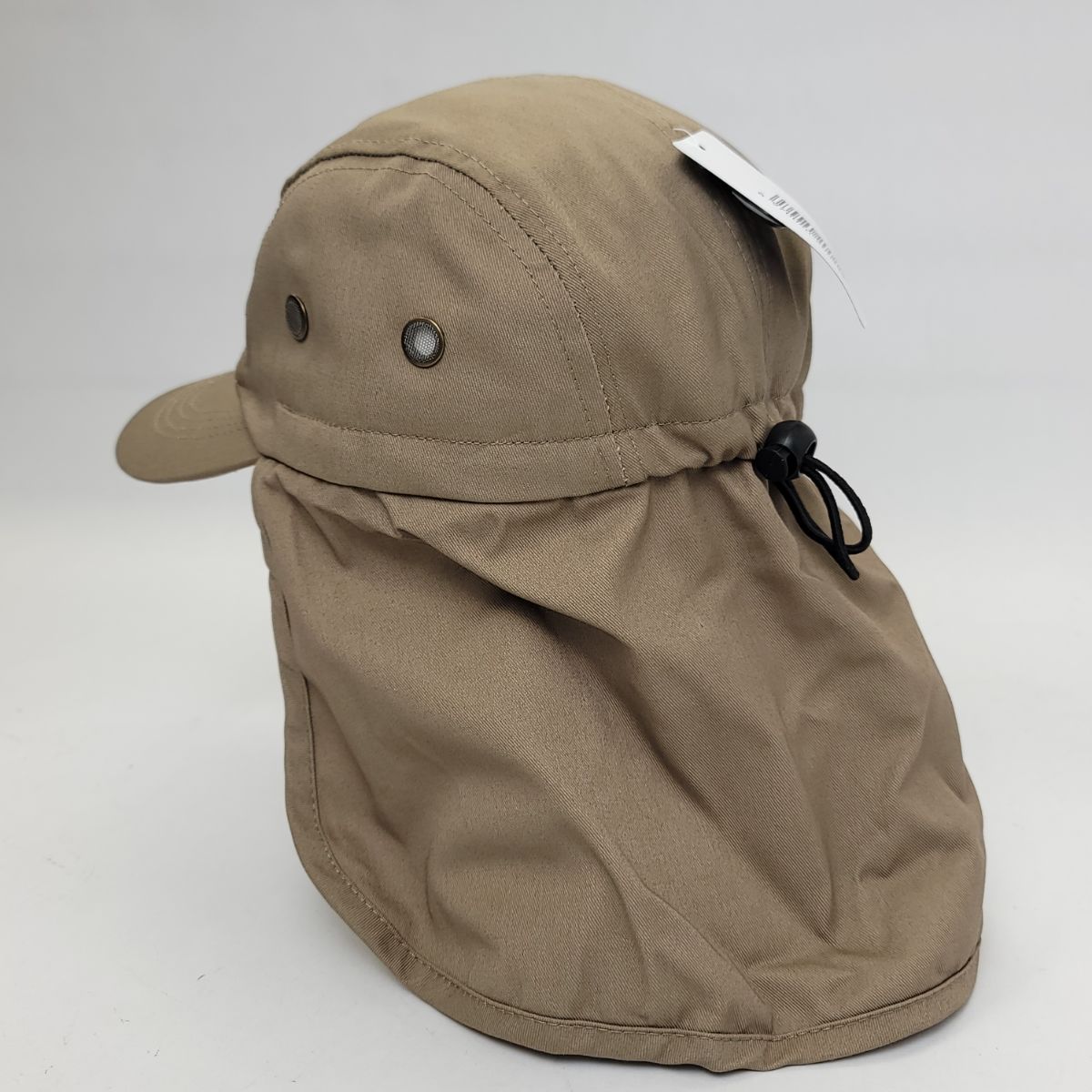 5 Panel Hiking Cap with Neck Cover, Various Colours, Adjustable Khaki OSFA Hiking Hat Summer Hat