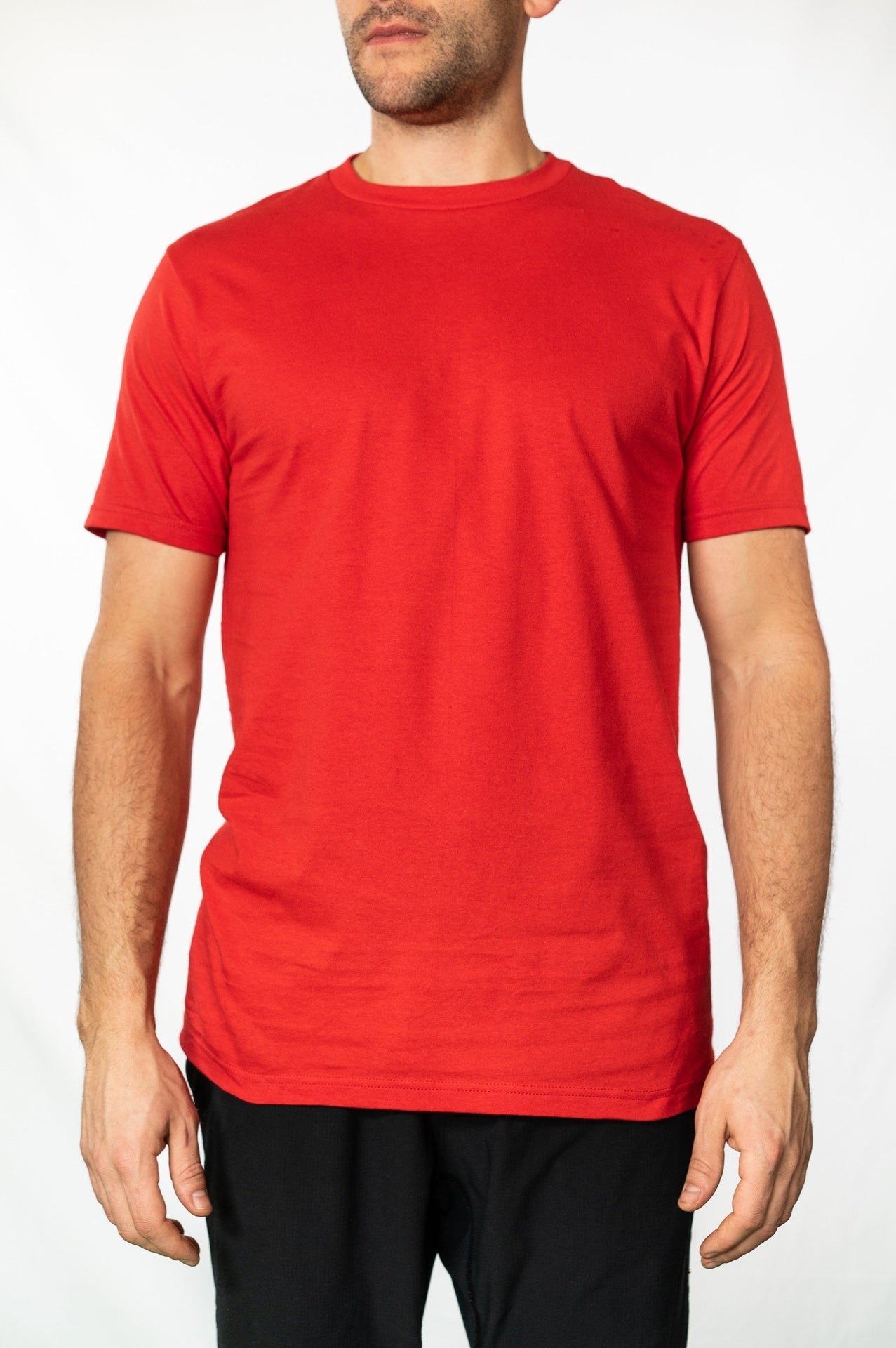 47151 - Men's Premium Tee Fuji Red 47151 COTTON FITTED Lightweight MEN mens OPTIMA Premium REGULAR shsdparentproduct tearaway