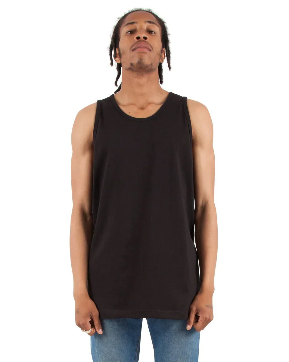 Tank Top - 6.0 oz Black COTTON MEN MIDWEIGHT REGULAR Shaka Wear SHORTSLEEVES TANK TOP