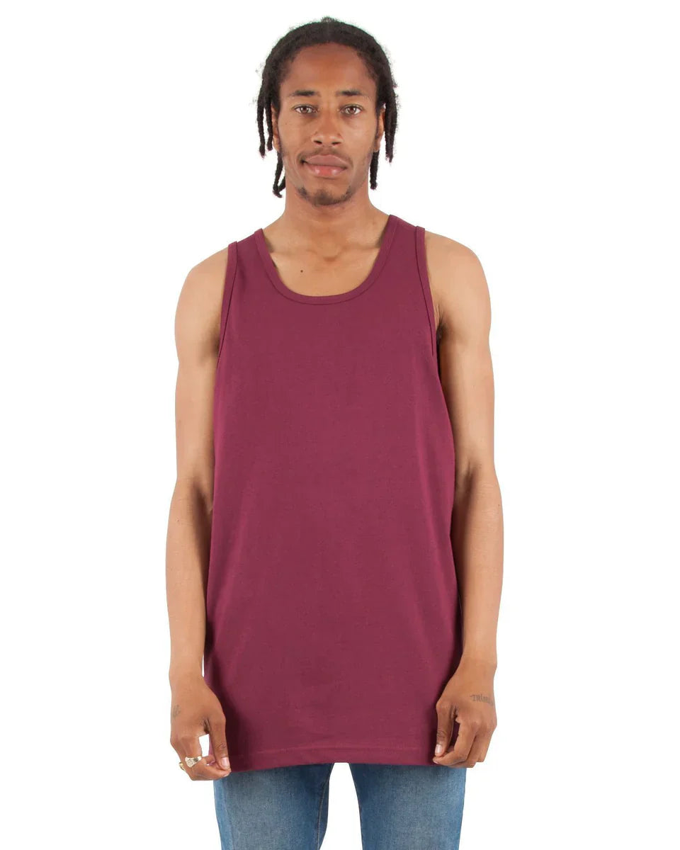Tank Top - 6.0 oz Burgundy COTTON MEN MIDWEIGHT REGULAR Shaka Wear SHORTSLEEVES TANK TOP