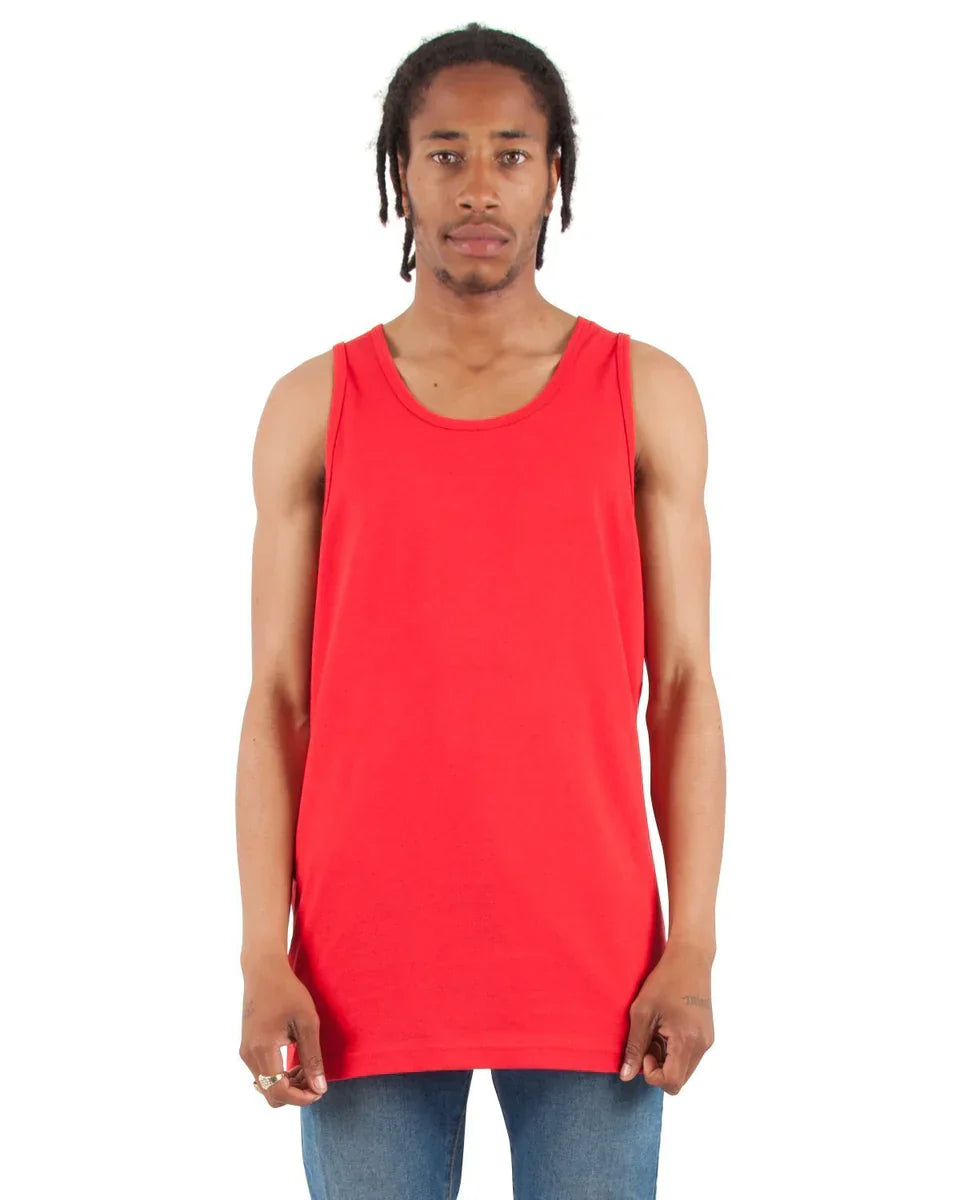 Tank Top - 6.0 oz Red COTTON MEN MIDWEIGHT REGULAR Shaka Wear SHORTSLEEVES TANK TOP