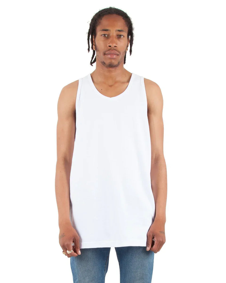 Tank Top - 6.0 oz White COTTON MEN MIDWEIGHT REGULAR Shaka Wear SHORTSLEEVES TANK TOP