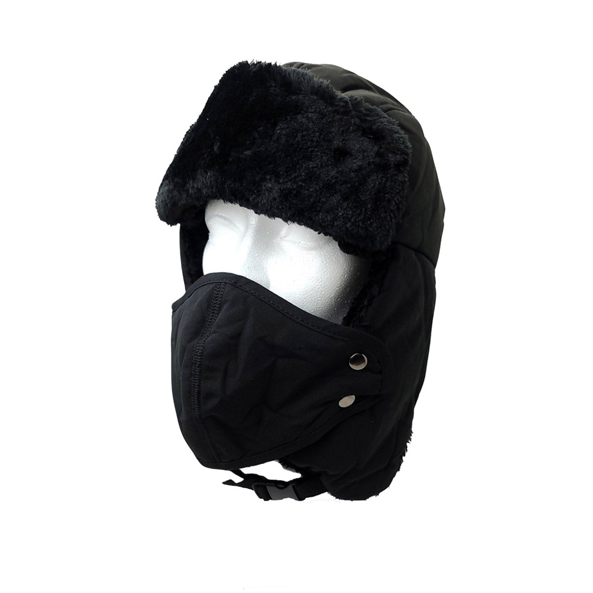 Trapper Hat- Short Fur with Detachable Mask - Multi-Coloured Black OSFA Dozen Special Mix&Match