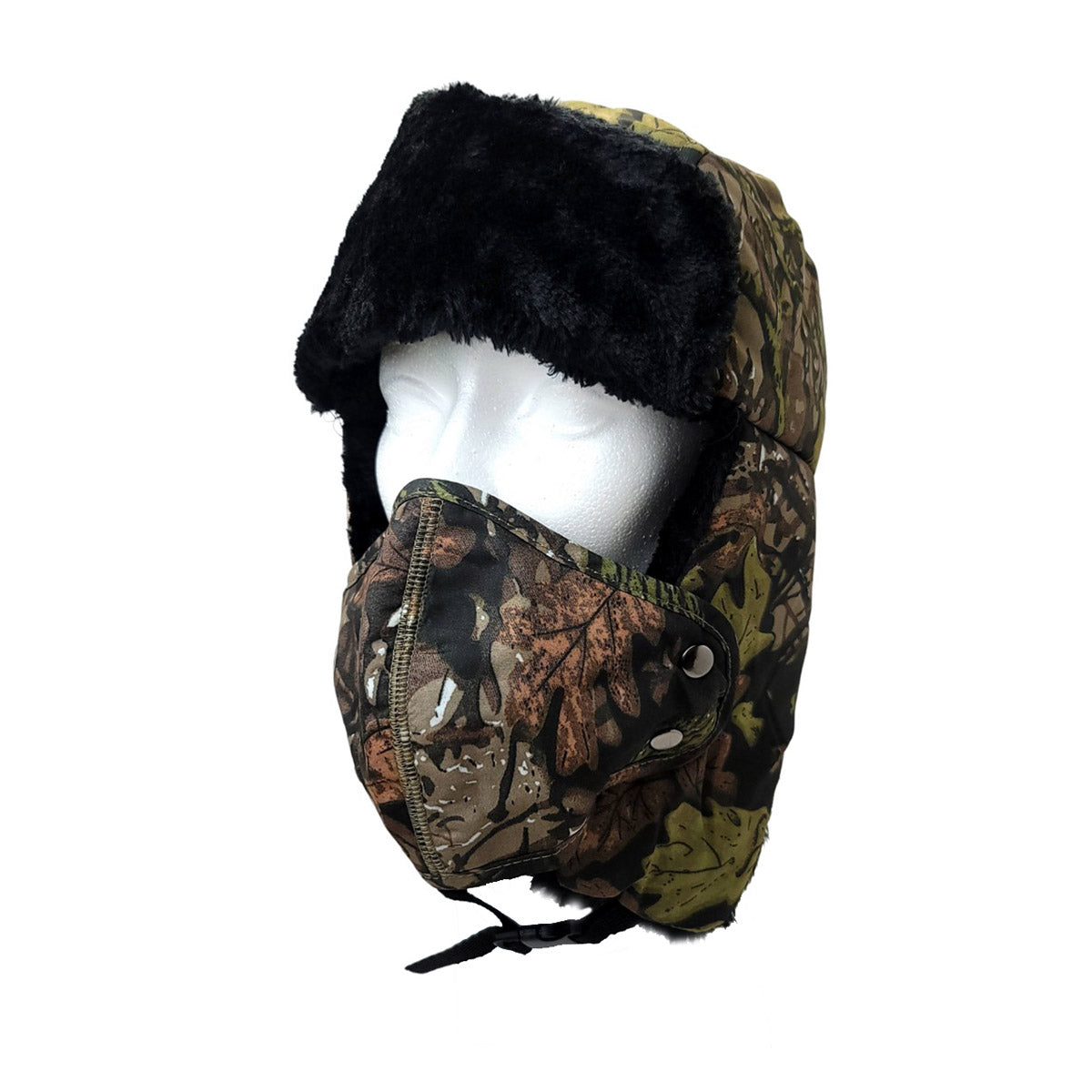 Trapper Hat- Short Fur with Detachable Mask - Multi-Coloured Hunting Camo OSFA Dozen Special Mix&Match