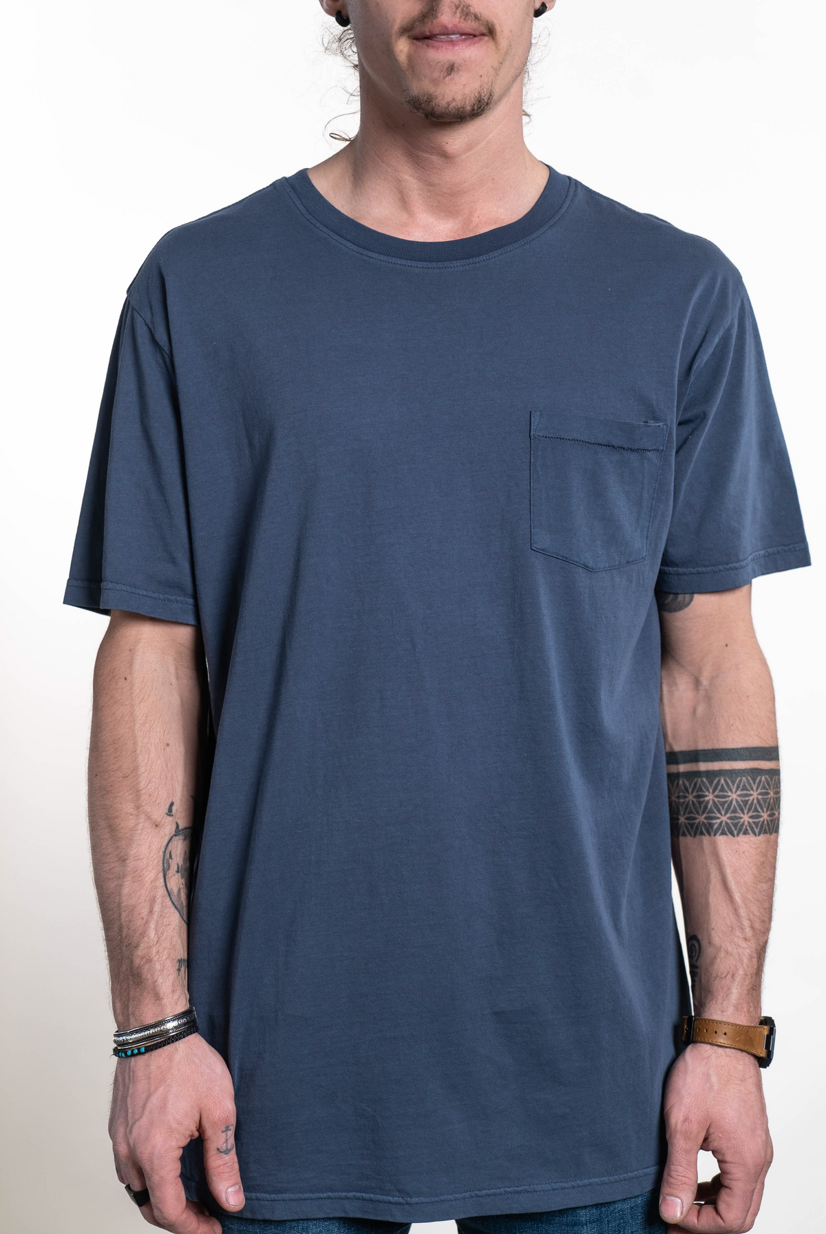 SEVEN TIDES STSSC14, - Pigment Dyed Pocket Tee, Navy