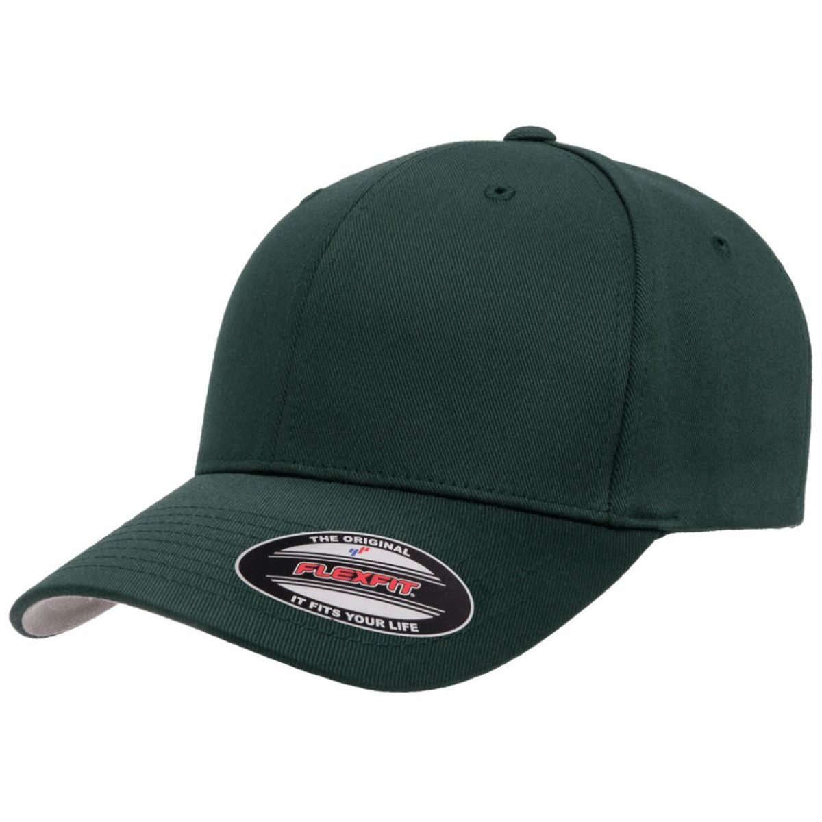 FLEXFIT® Wooly Combed Cap - 6277, Multi-Coloured, S/M & L/XL Dark Green Plain Cap