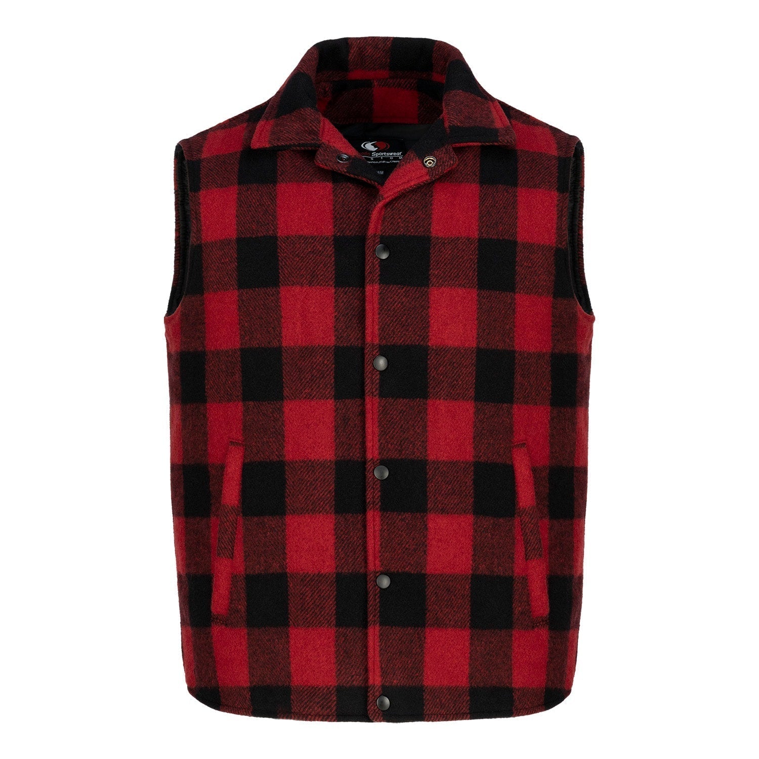 VT164 - Plaid Vest Black Red