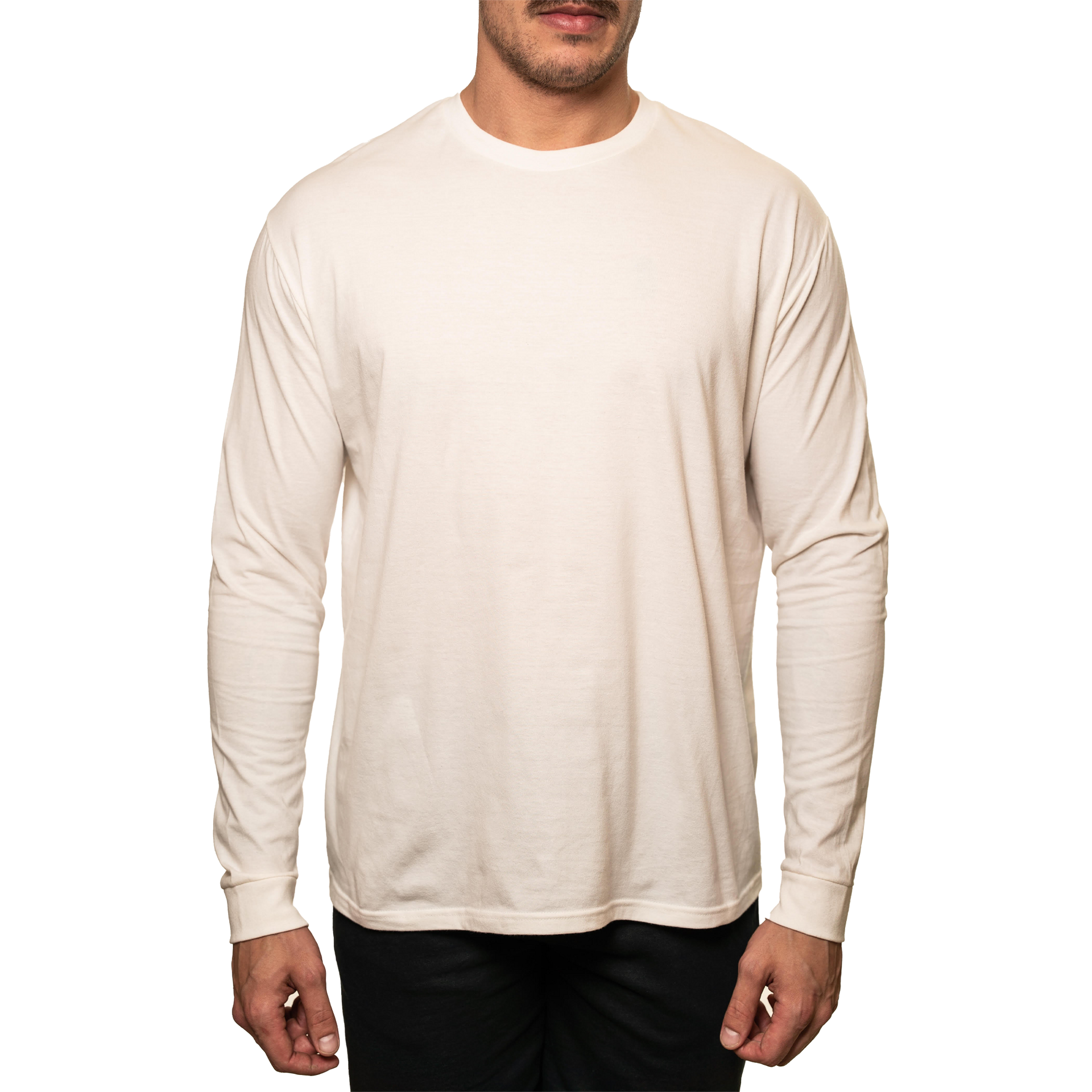 47335 - Men's Long Sleeve COTTON FITTED Lightweight LONG SLEEVE TEES MEN OPTIMA REGULAR tearaway