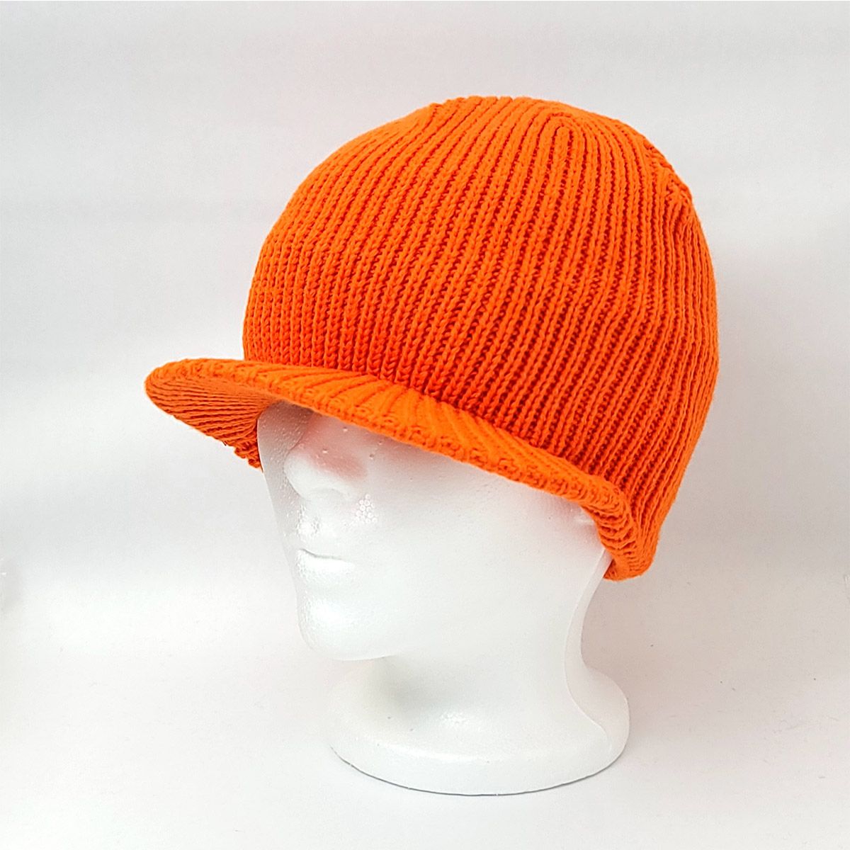 Plain Visor Beanie Orange OSFA Dozen Special plain beanie