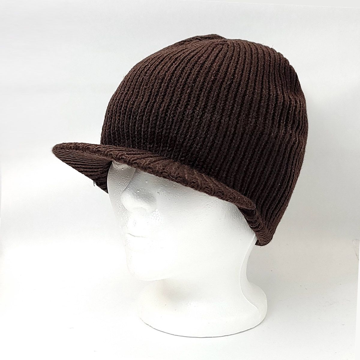 Plain Visor Beanie Brown OSFA Dozen Special plain beanie