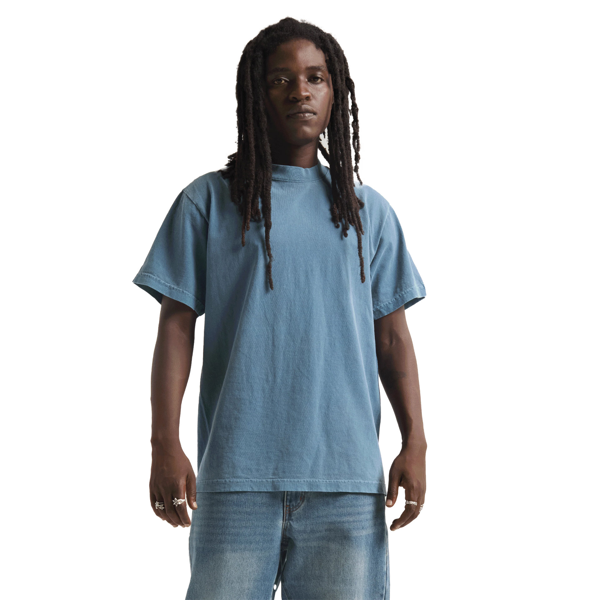 Max Heavyweight Garment Dye 7.5 oz Washed Denim COTTON GARMENT DYE GARMENT DYES Heavyweight MEN MEN TEE OVERSIZED Pigment Dye shaka Shaka Wear SHORTSLEEVES shsdchildproduct t-shirt TEE tshirts