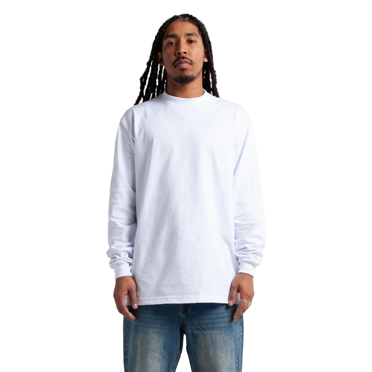 SHAKA WEAR Max Heavyweight Long Sleeve, - 7.5 Oz, White