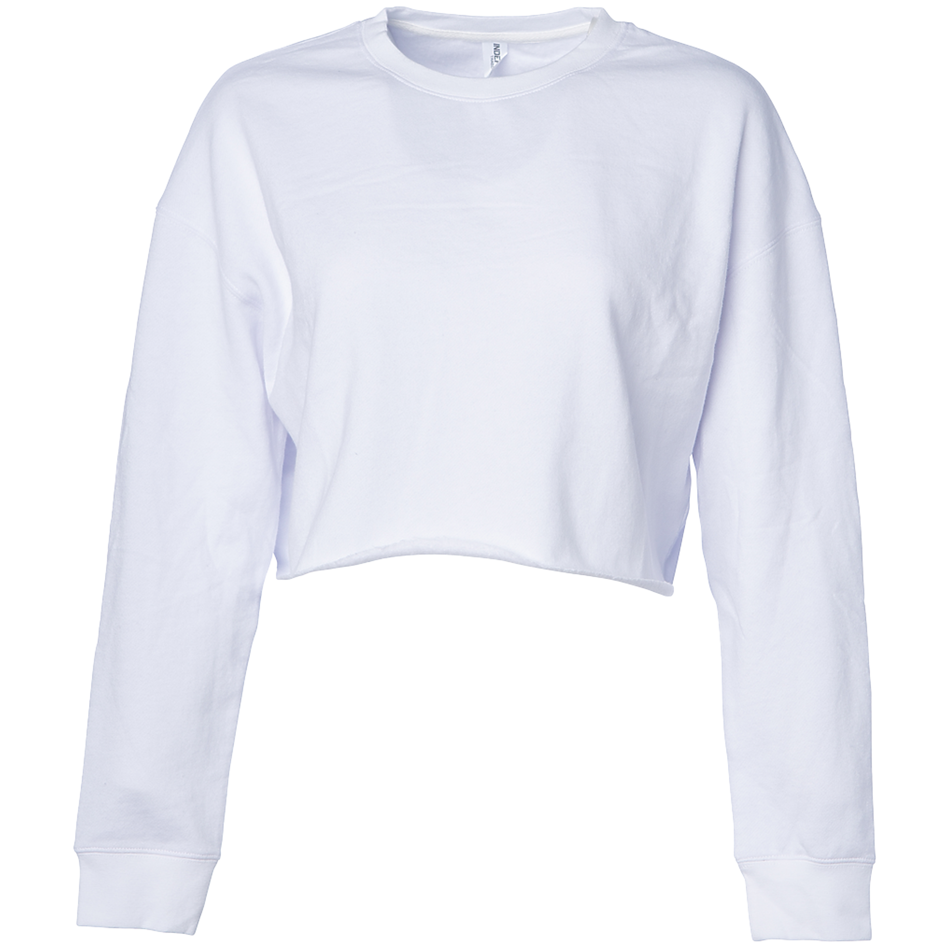 AFX24CRPC - Women's Lightweight Crop Crew Neck White AFX BASIC FLEECE COTTON / POLYESTER CREWS crop top INDEPENDENT Lightweight tearaway WOMEN