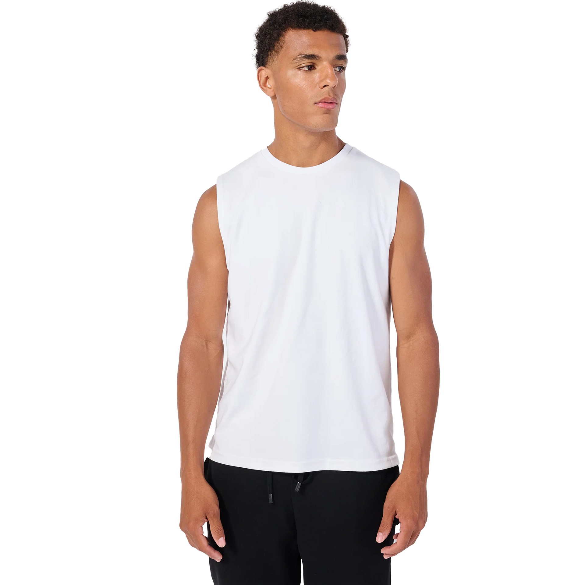 7003 - Dri Ease Tank White AXISM COTTON / POLYESTER DRI EASE MEN REGULAR TANK TOP tearaway