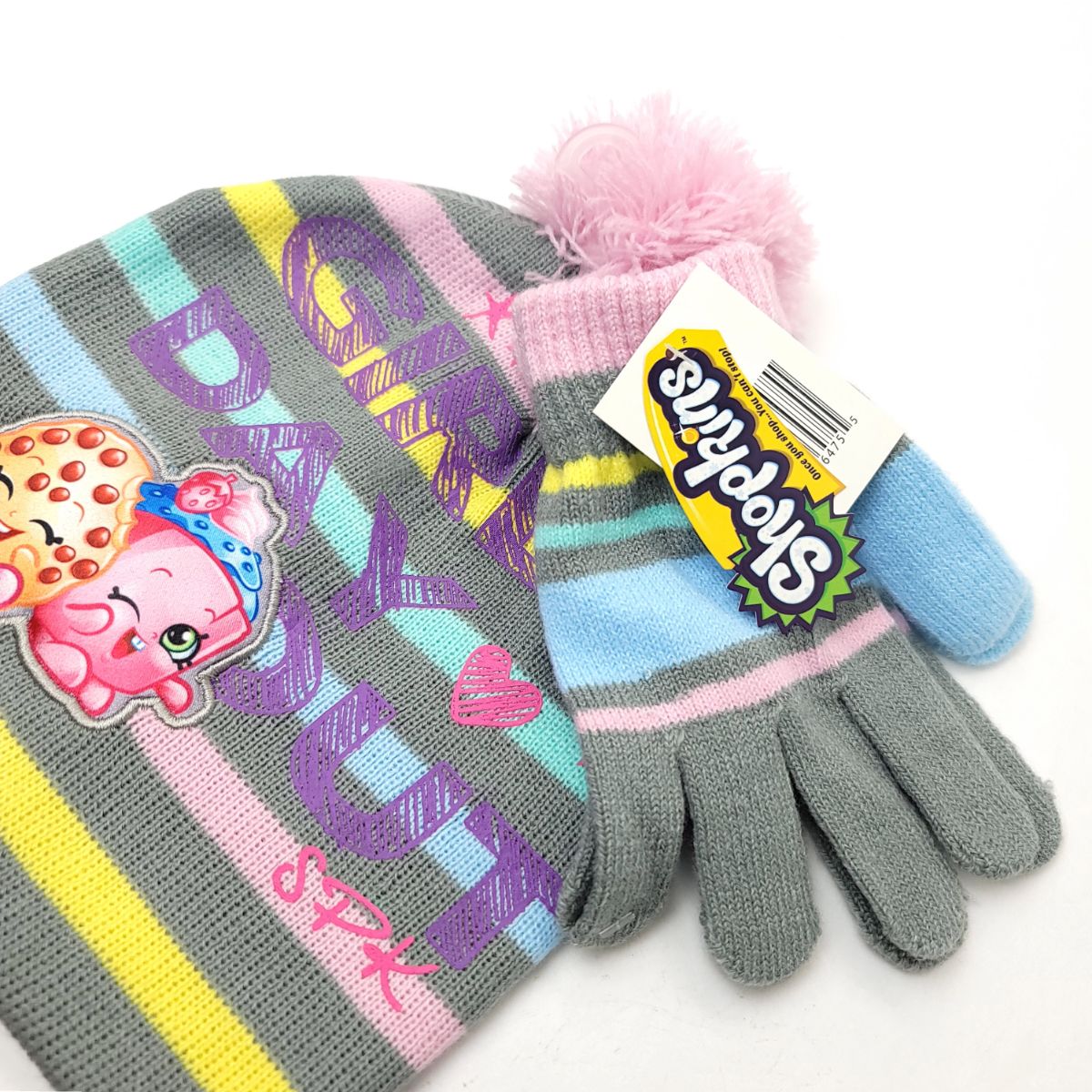 Youth - Girls Day Out, Shopkins, 2pcs set, Winter Pom Beanie & Gloves set Youths