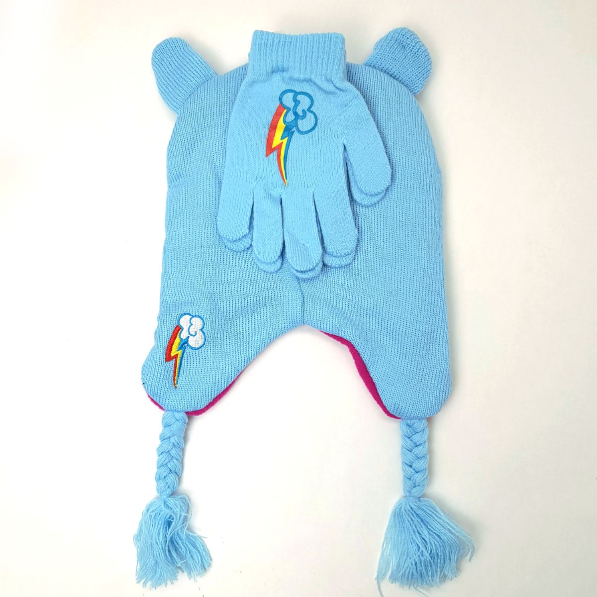 Youth - My Little Pony Rainbow Laplander Beanie Hat and Gloves set Youths