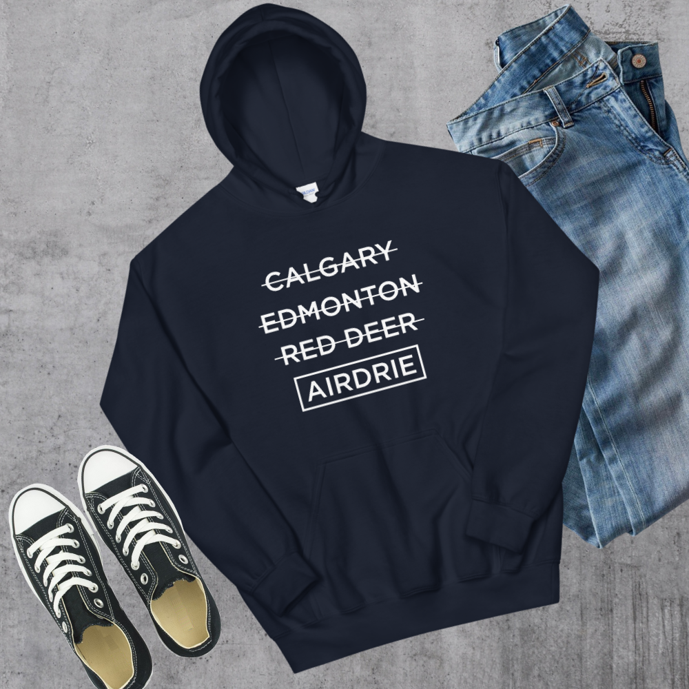 Airdrie Better Hoodie Navy Alberta Canadian City Apparel