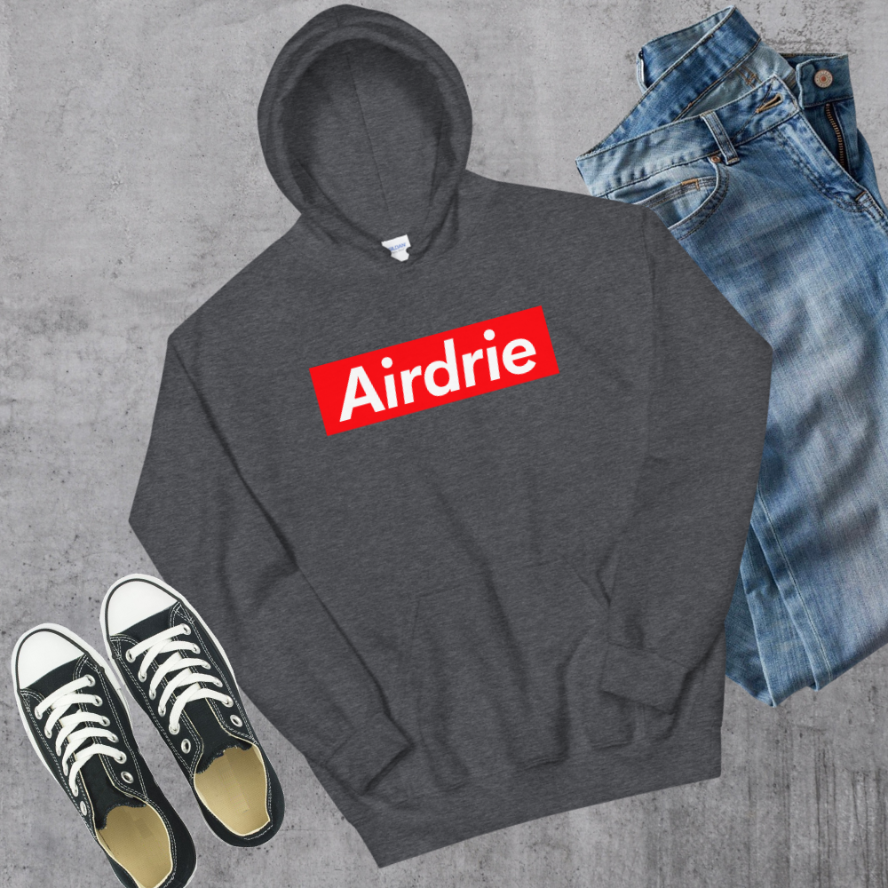 Airdrie Supreme'd Hoodie Dark Heather Alberta Canadian City Apparel
