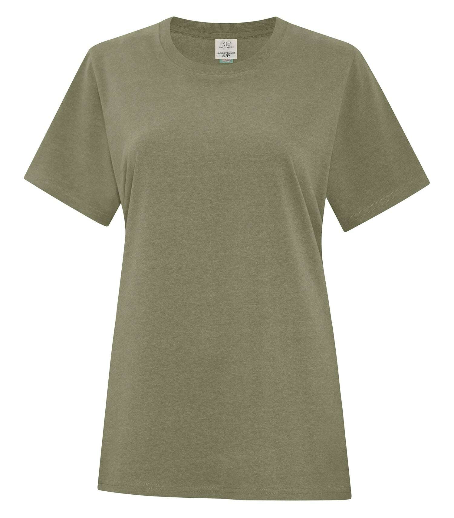 Atc Earth Wash Everyday Earth Wash Ladies Tee ATC6040L Military Atc Earth Wash Color-Black Color-Bone Color-Caramel Color-Dove Color-Eggplant Color-Military Color-Navy Color-Orange Color-Pewter Color-Red Color-Sand Color-Stone Blue Size-2XL Size-3XL Size-L Size-M Size-S Size-XL