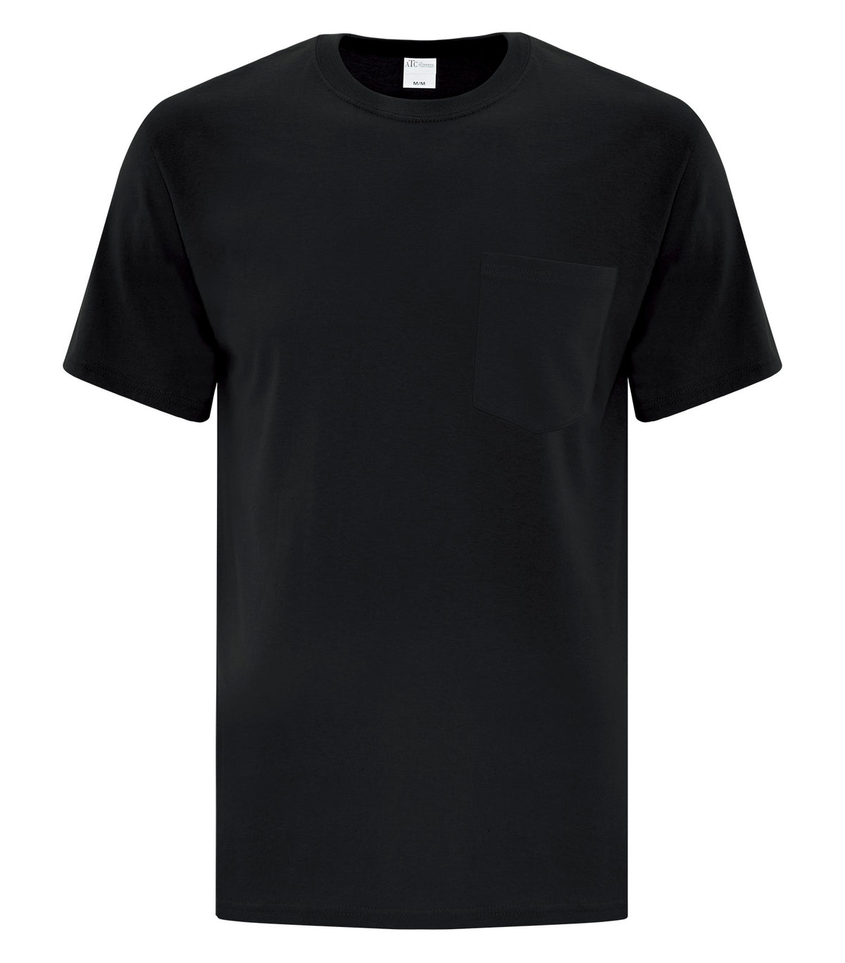 ATC Everyday Collection ATC1000P, Everyday Cotton Pocket Tee, Black