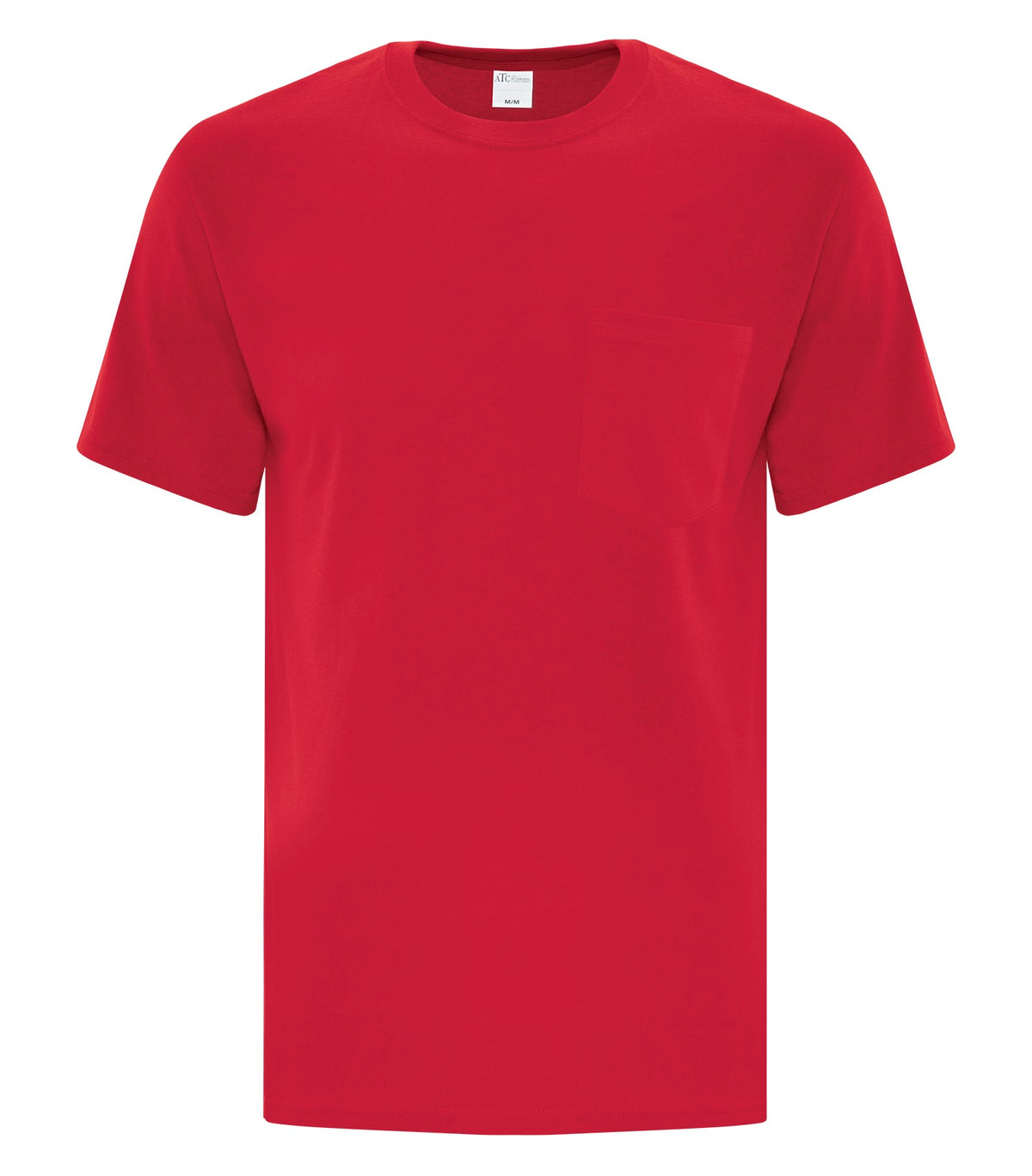 ATC Everyday Collection ATC1000P, Everyday Cotton Pocket Tee, Red
