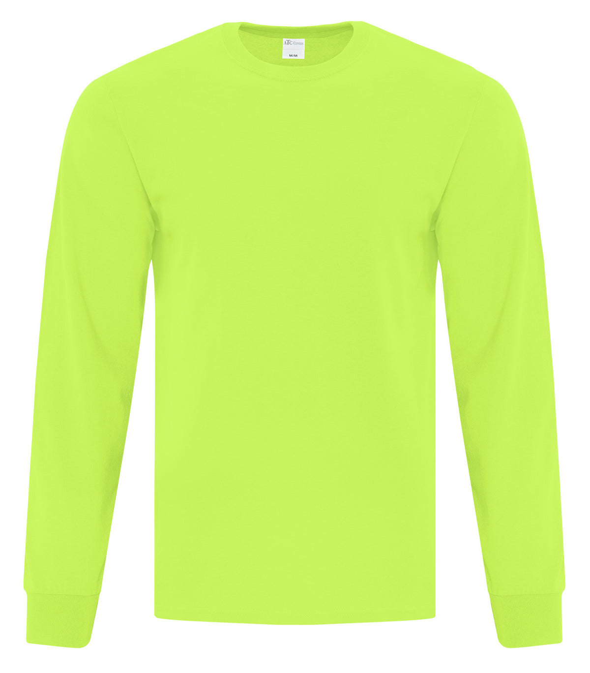 ATC Everyday Collection ATC1015, Everyday Cotton Long Sleeve Tee, Safety Green