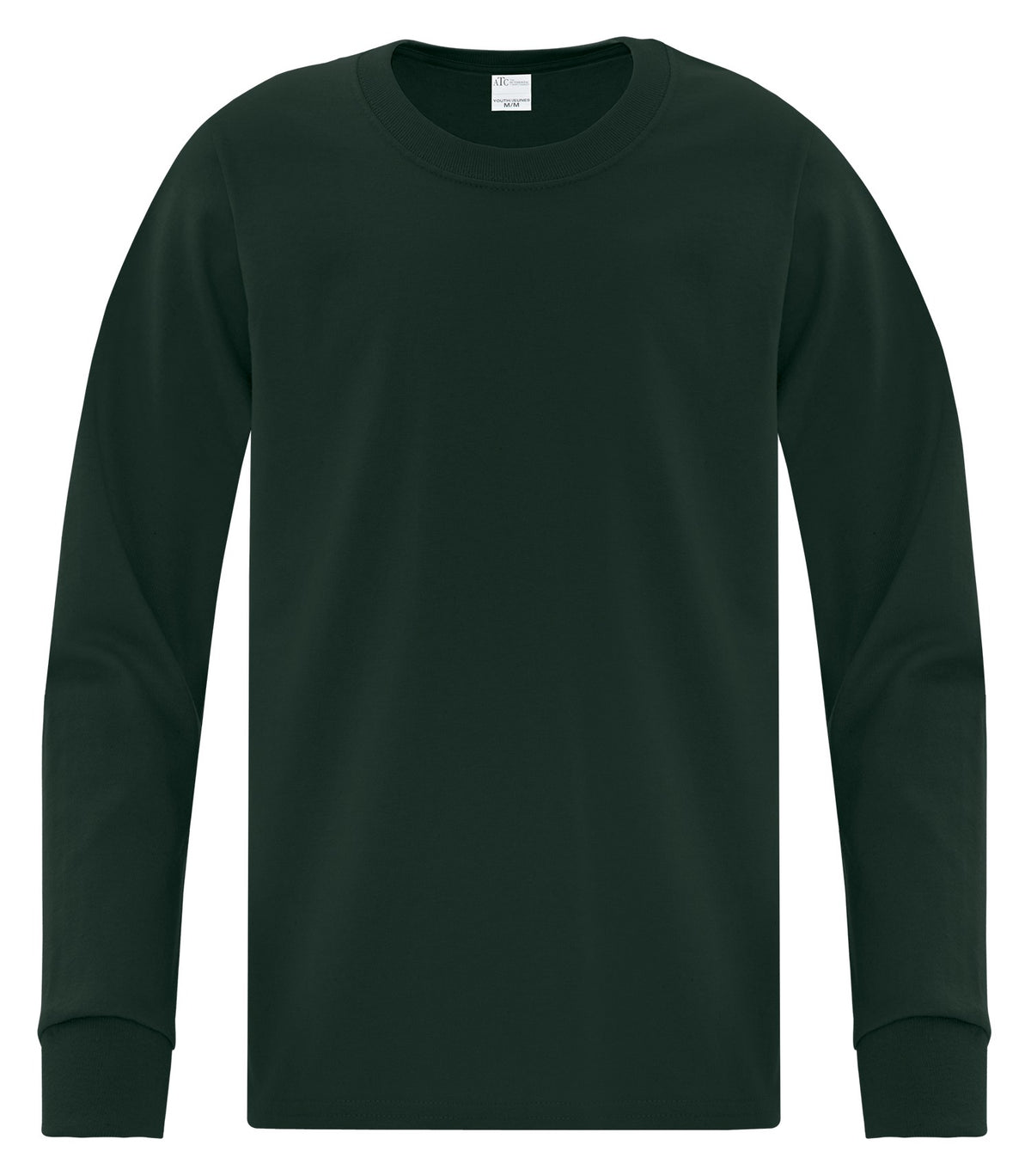 ATC Everyday Collection ATC1015Y, Everyday Cotton Long Sleeve Youth Tee, Dark Green