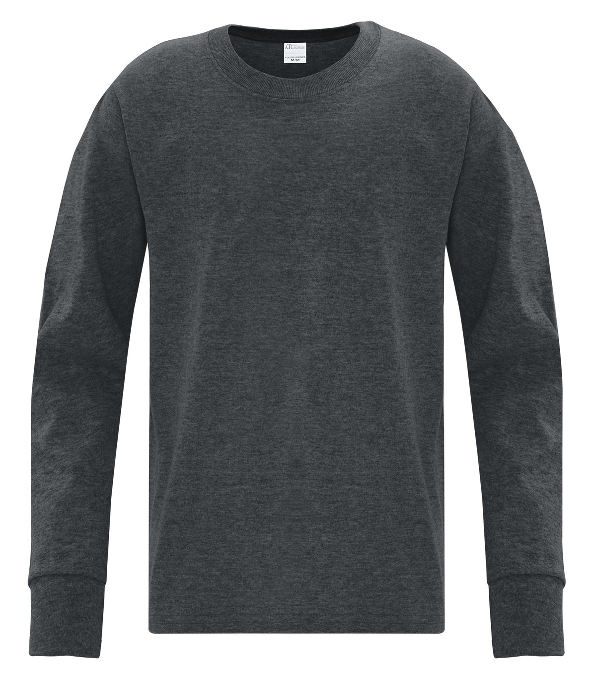 ATC Everyday Collection ATC1015Y, Everyday Cotton Long Sleeve Youth Tee, Dark Heather Grey