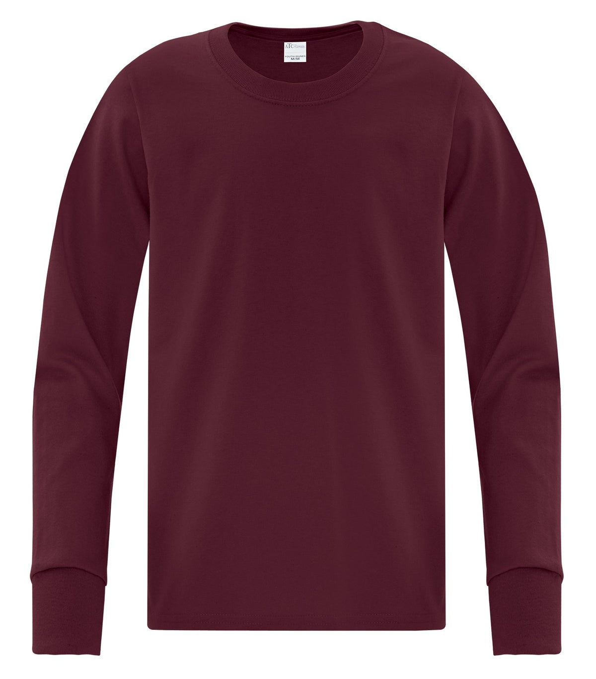 ATC Everyday Collection ATC1015Y, Everyday Cotton Long Sleeve Youth Tee, Maroon