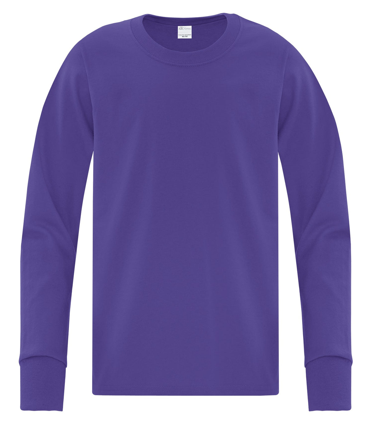 ATC Everyday Collection ATC1015Y, Everyday Cotton Long Sleeve Youth Tee, Purple