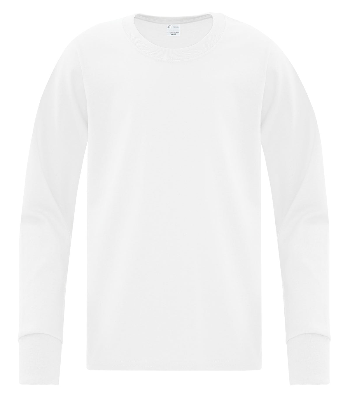 ATC Everyday Collection ATC1015Y, Everyday Cotton Long Sleeve Youth Tee, White