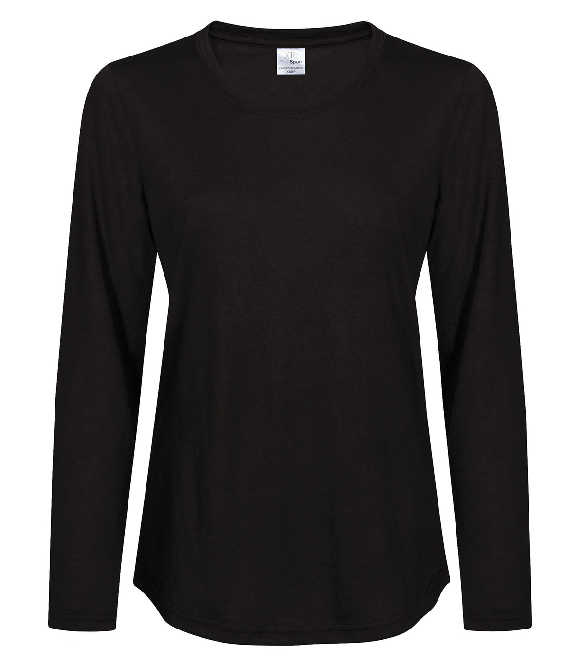 ATC ATC3615L, Pro Spun Long Sleeve Ladies’ Tee, Black