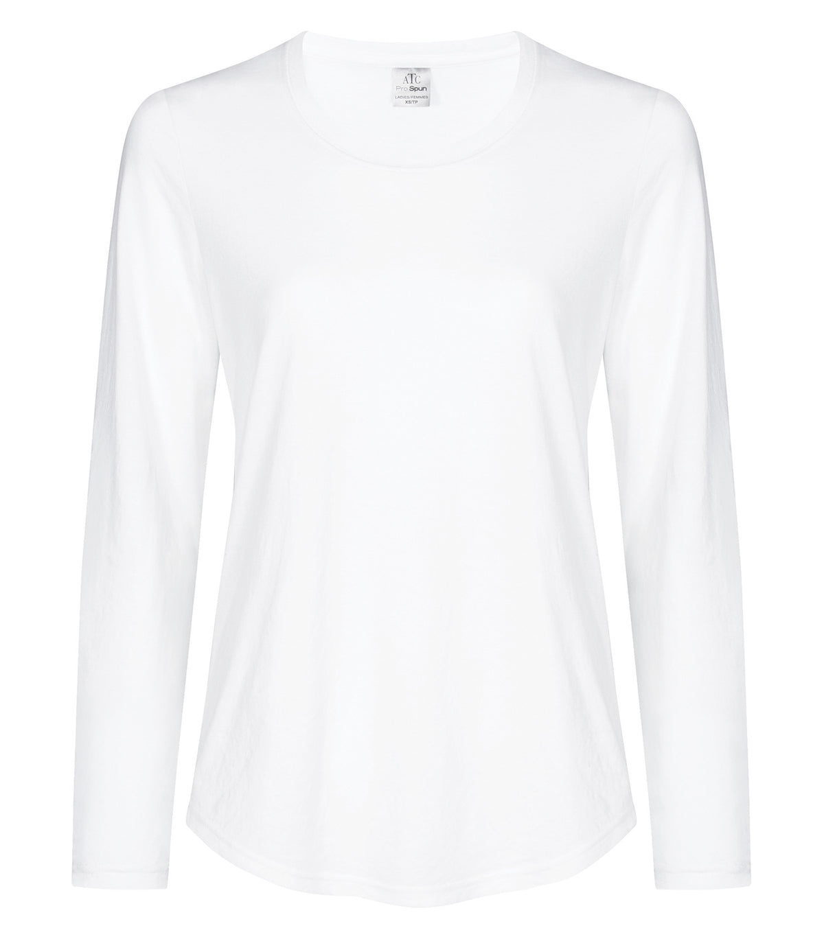 ATC ATC3615L, Pro Spun Long Sleeve Ladies’ Tee, White